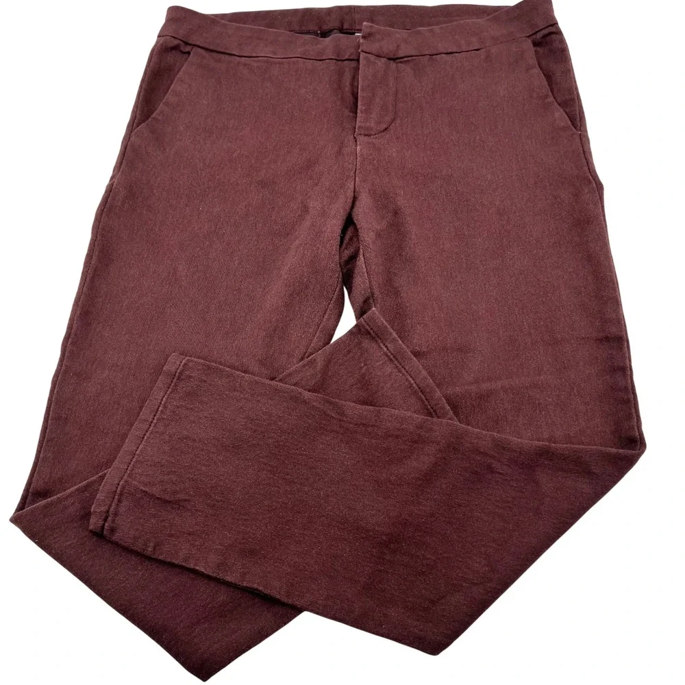 KUT from‎ the Kloth Diana Skinny Stretch Pants Brown Burgundy 8S